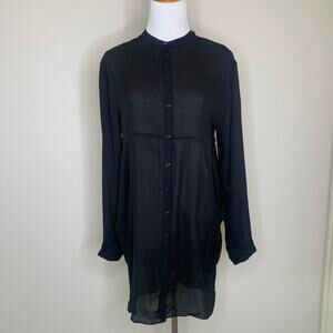 Silence + Noise Sheer Chiffon Tunic Shirt Dress Sz Medium